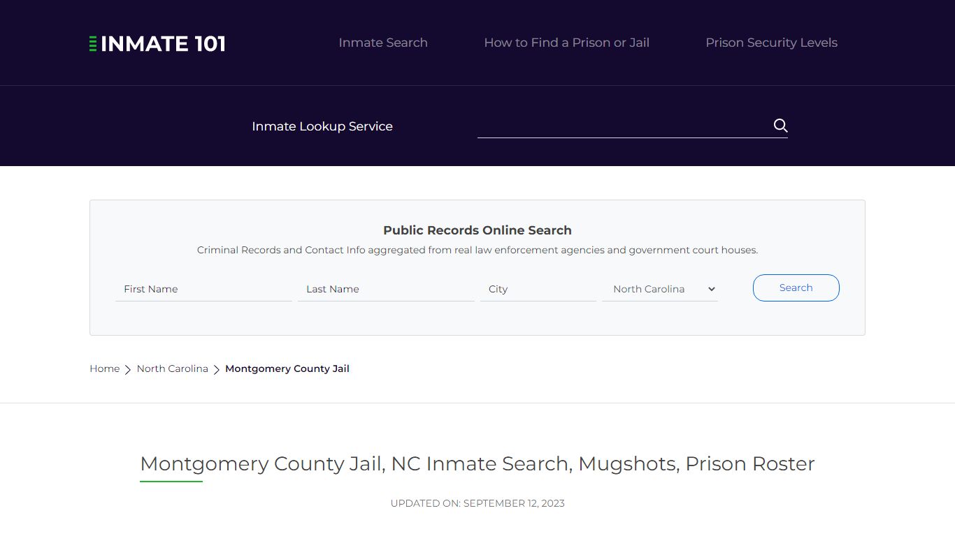 Montgomery County Jail, NC Inmate Search, Mugshots, Prison Roster